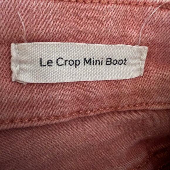 FRAME Le Crop Mini Boot Bootcut Jeans Mid-Rise Ankle Crop Denim Pants Pink Sz 25 - Picture 9 of 14